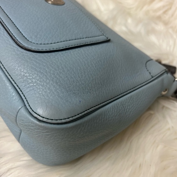 Vintage Coach Light Blue Leather Shoulder Bag.#8A38 - Picture 4 of 12